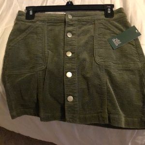 Corduroy green skirt